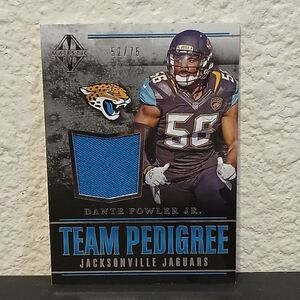 2017 PANINI MAJESTIC TEAM PEDIGREE DONTE FOWLER JR GAME USED PATCH #JJ-DF 57/75